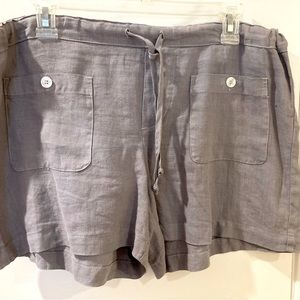 Gray linen shorts